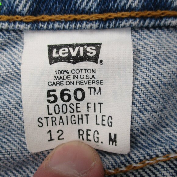 VINTAGE Levis 560 Loose Fit Straight Leg Womens 12R Blue Denim 30x31 USA 90s - Picture 9 of 14